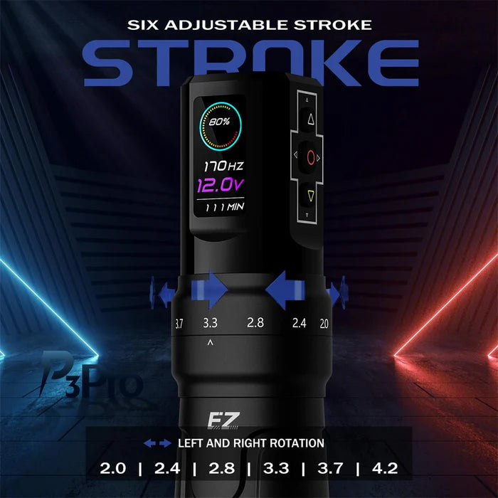 EZ P3 PRO WIRELESS BATTERY TATTOO MACHINE WITH 2 BATTERY PACKS