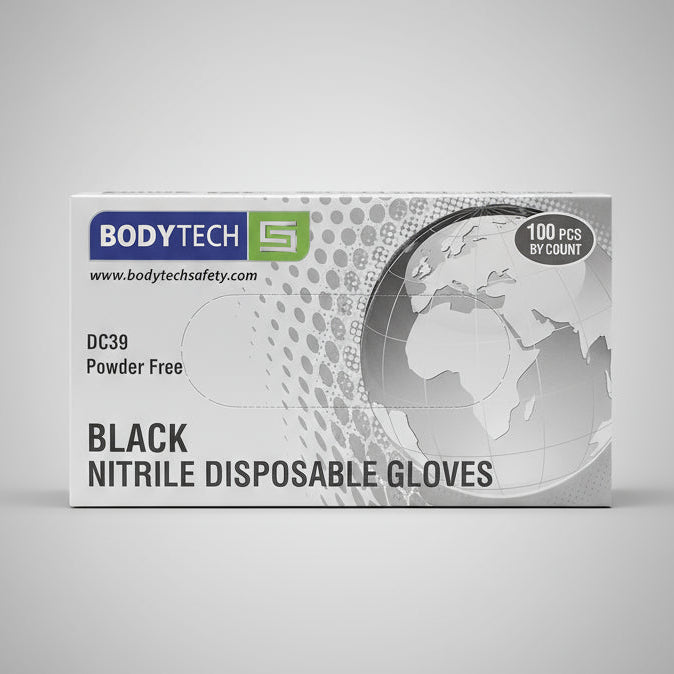 BODYTECH BLACK NITRILE EXAMINATION GLOVES