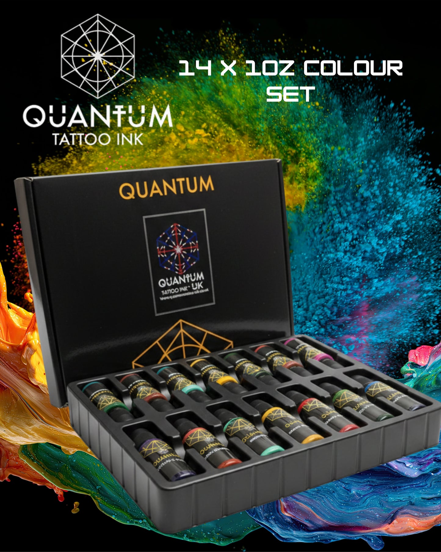 QUNTUM INK 1oZ 14 Color Set - Tattoo Ink