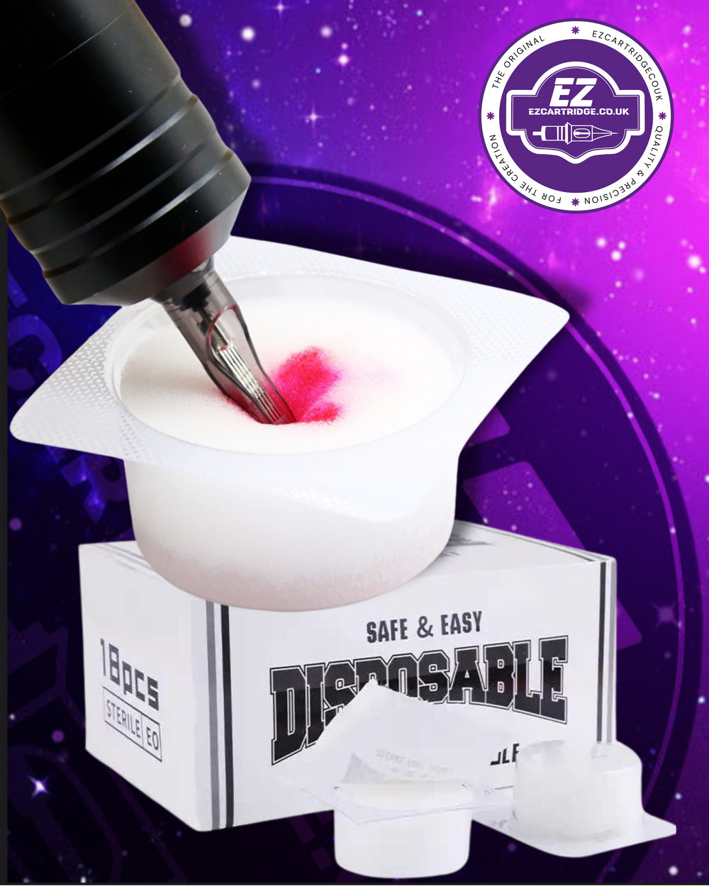 Dip cap sterile needle cleaning foam and cup 18 pack