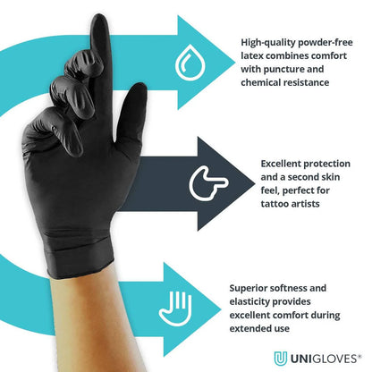 Unigloves select black and black pearl nitrile