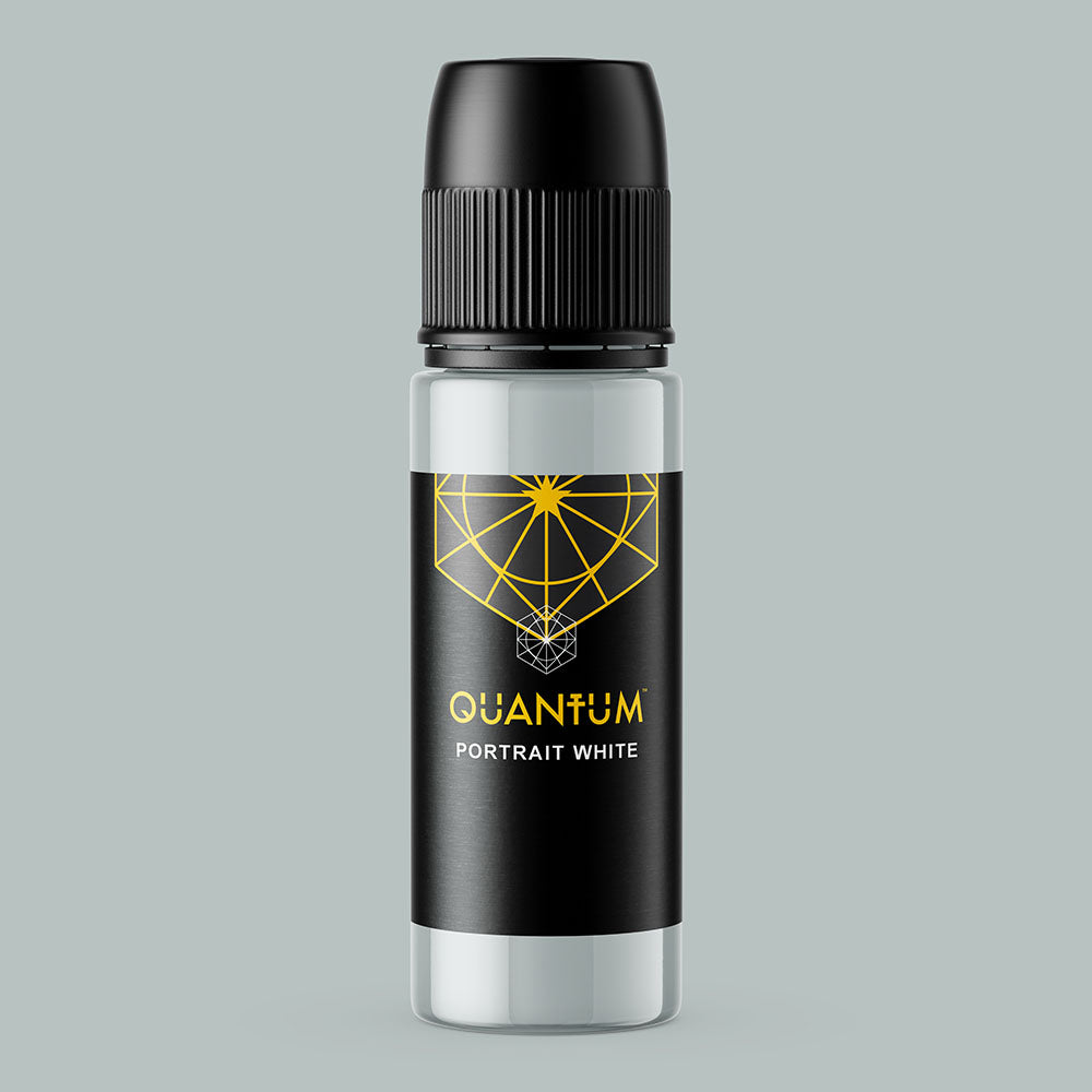 Bottle of Quantum Portrait White on a gray background