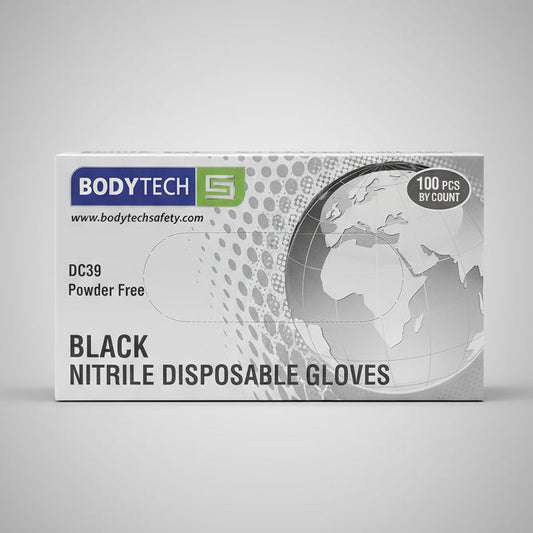 BODYTECH BLACK NITRILE EXAMINATION GLOVES