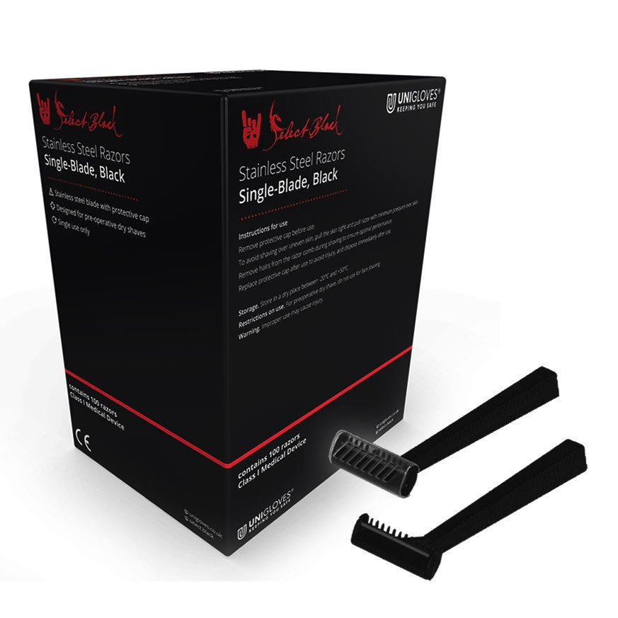Unigloves Select Back tattoo prep razor stainless steel – EZcartridge.co.uk